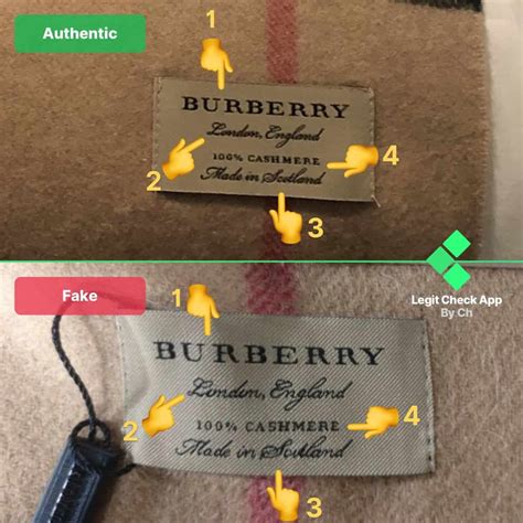 fake burberry scarf vs real|genuine burberry label.